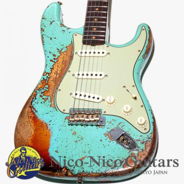 Fender Custom Shop 2024 1963 Stratocaster Super Heavy Relic HSH Cavity Mod. (Super Faded Aged Sea Foam Green over 3Tone Sunburst)