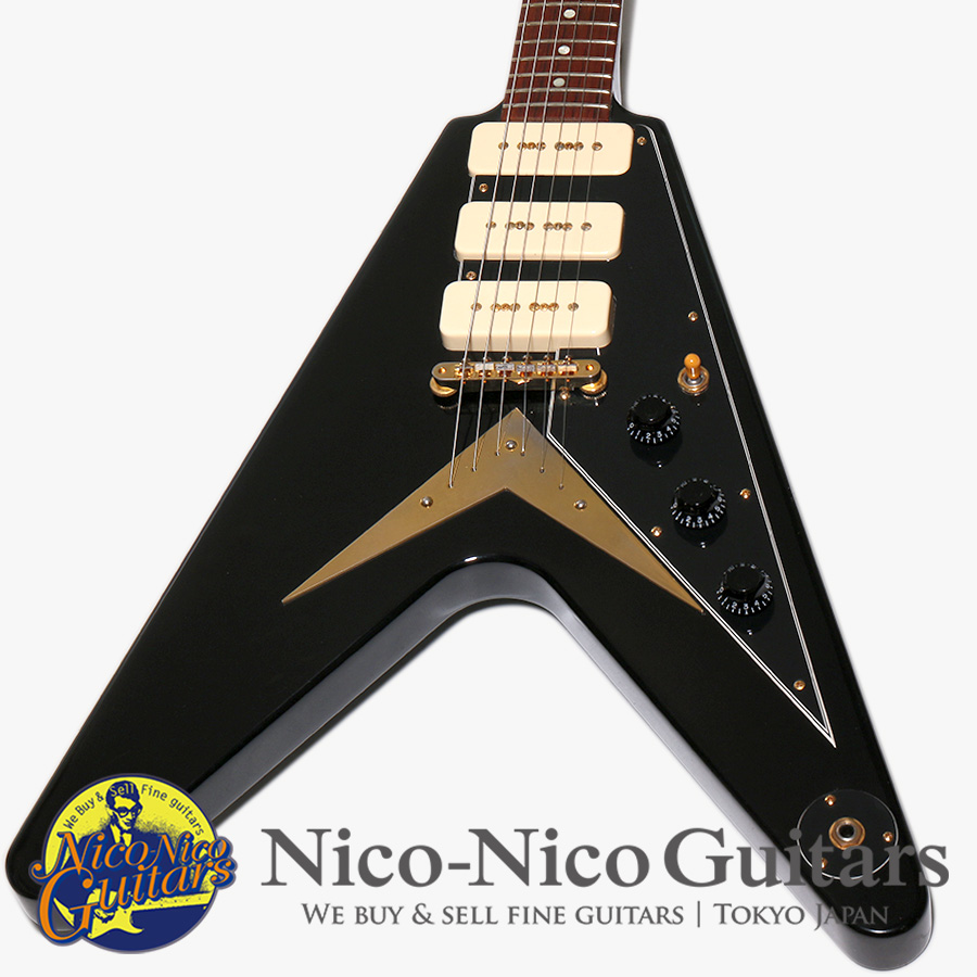Gibson Custom Shop 2016 M2M Historic Collection 1959 Flying V VOS 3 P-90 (Ebony Black)