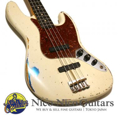 Fender Custom Shop 2009 MBS ’61 Jazz Bass Heavy Relic Master Built by Jason Smith (Olympic White/Lake Placid Blue)