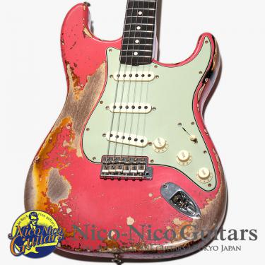 Fender Custom Shop 2024 Limited 60/63 Stratocaster Super Heavy Relic (Super Faded Aged Fiesta Red over 3Tone Sunburst)
