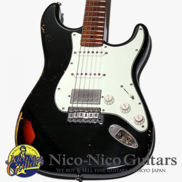 Xotic 2017 XSC-2 Heavy Aged Roasted Maple Neck (Black over 3Tone Sunburst)