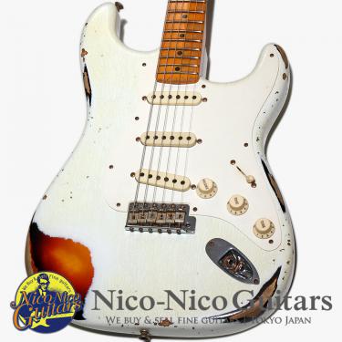 Fender Custom Shop 2015 Limited Mischief Maker Stratocaster Heavy Relic (Olympic White over 3Tone Sunburst)