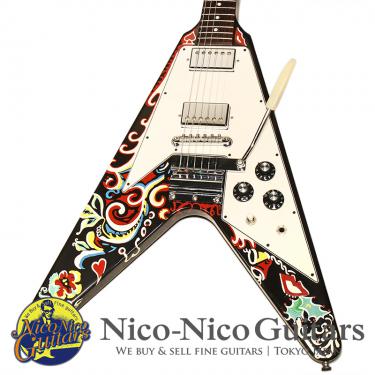 Gibson Custom Shop 2006 Inspired By Series Jimi Hendrix Psychedelic Flying V (Ebony Black/Paint)