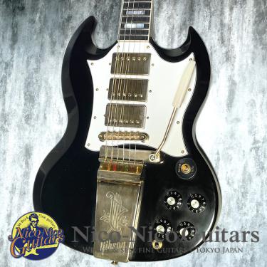 Gibson Custom Shop 2020 SG Custom 3-Pickup Large Guard w/ Long Maestro Vibrola VOS M2M (Ebony Black)