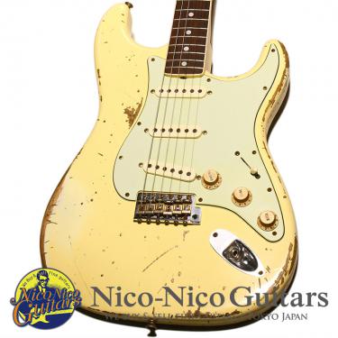Fender Custom Shop 2013 MBS 1969 Stratocaster Heavy Relic Bound Neck by Jason Smith (White)