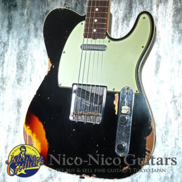 Fender Custom Shop 2022 1960 Custom Telecaster Heavy Relic (Aged Black on Chocolate 3Tone Sunburst)