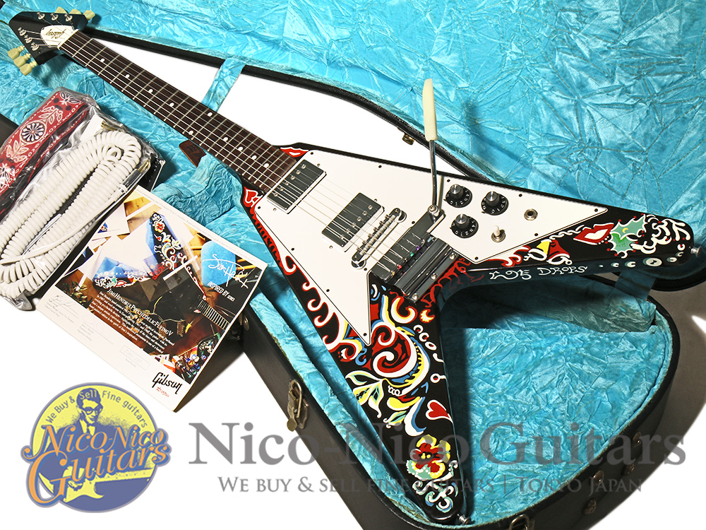 Gibson Custom Shop 2006 Inspired By Series Jimi Hendrix Psychedelic Flying V (Ebony Black/Paint)